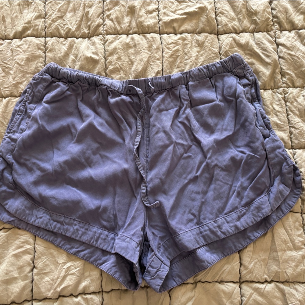 Blue drawstring shorts